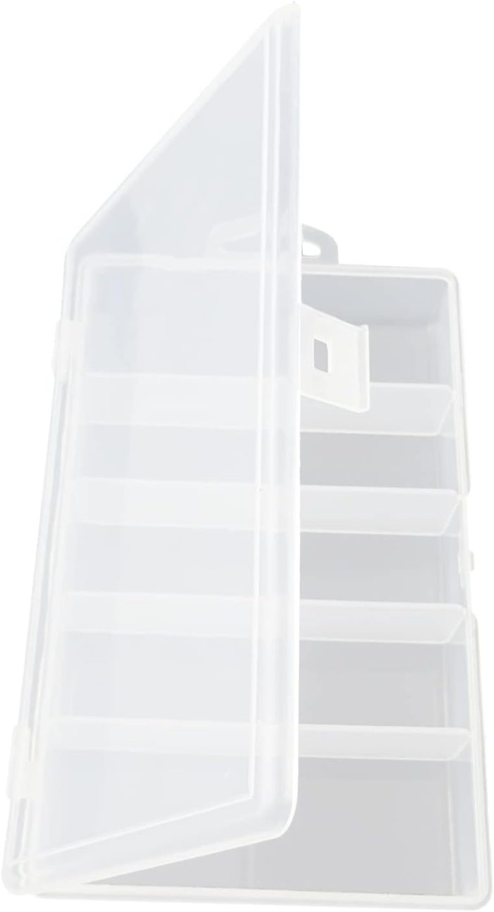 Honbay Clear Visible Plastic Fishing Tackle Accessory Storage Box Case Container - Jewelry Making Findings Organizer - (M:7"x4.3"x1.2")