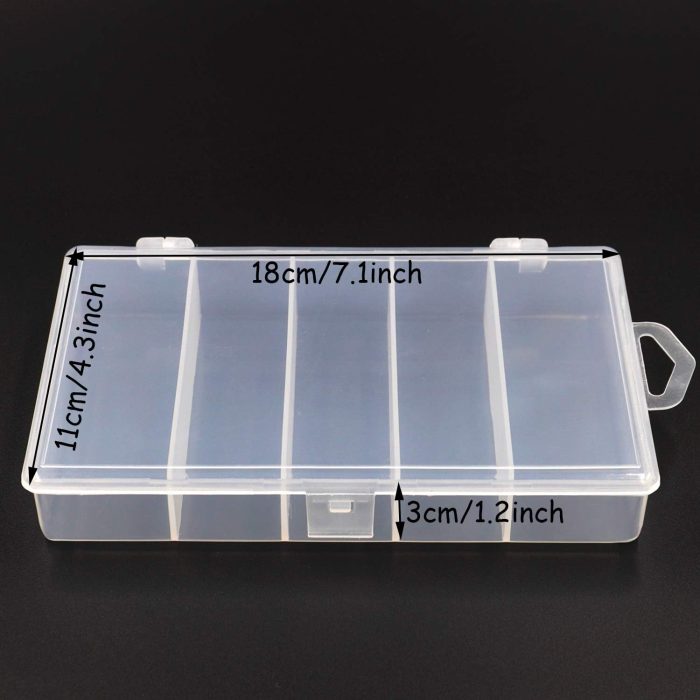 Honbay Clear Visible Plastic Fishing Tackle Accessory Storage Box Case Container - Jewelry Making Findings Organizer - (M:7"x4.3"x1.2") - Image 3