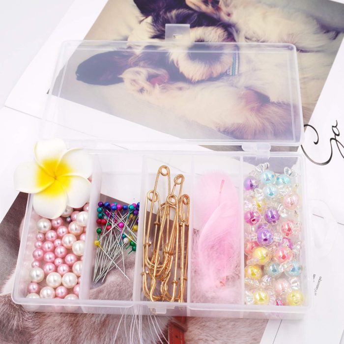 Honbay Clear Visible Plastic Fishing Tackle Accessory Storage Box Case Container - Jewelry Making Findings Organizer - (M:7"x4.3"x1.2") - Image 4