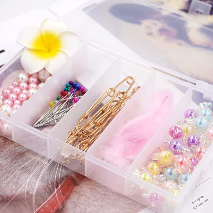 Honbay Clear Visible Plastic Fishing Tackle Accessory Storage Box Case Container - Jewelry Making Findings Organizer - (M:7"x4.3"x1.2") - Image 5
