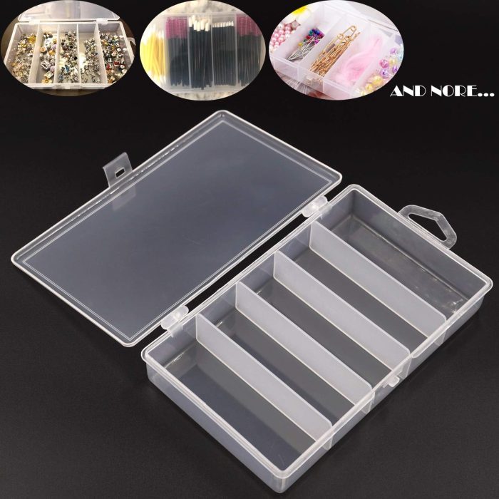 Honbay Clear Visible Plastic Fishing Tackle Accessory Storage Box Case Container - Jewelry Making Findings Organizer - (M:7"x4.3"x1.2") - Image 7