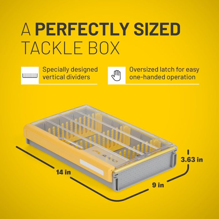 Plano Edge 3700 Spinnerbait Utility Box, Gray and Yellow, Holds Up to 36 Individual Spinnerbaits, Rust-Resistant and Waterproof Bait Storage Organizer - Image 5